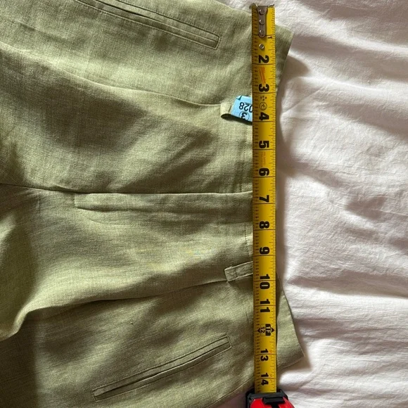 Ellen Tracy Olive Linen Top and pants set - Picture 12 of 15